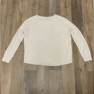 Prana Cream Ribbed Sweater Size S 100% Organic Cotton